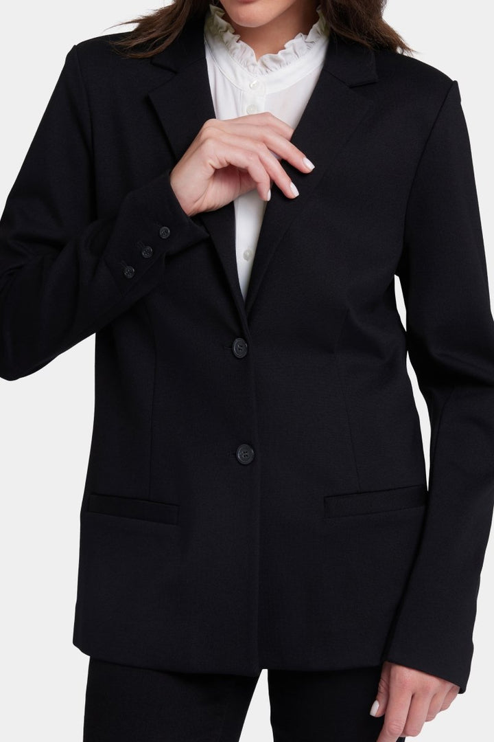 Classic Blazer Jacket in Ponte Knit | Black | Blazer | NYDJ