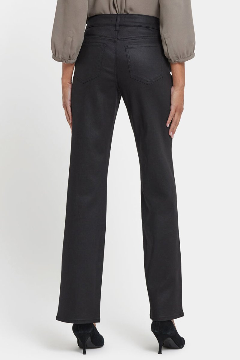 Coated Marilyn Straight Jeans | Black Coated | Pants | NYDJ