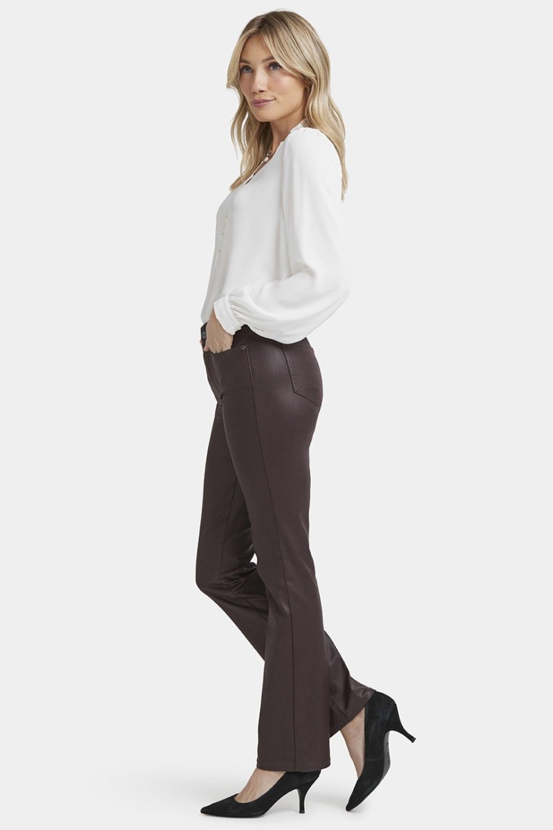 Coated Marilyn Straight Jeans | Cordovan Coated | Pants | NYDJ