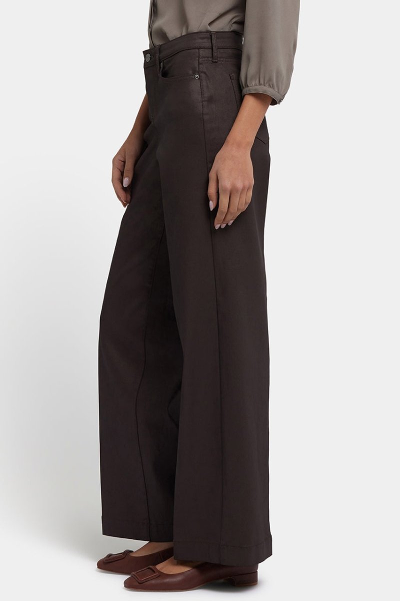 Coated Teresa Wide Leg Jeans | Peppercorn Coated | Denim | NYDJ