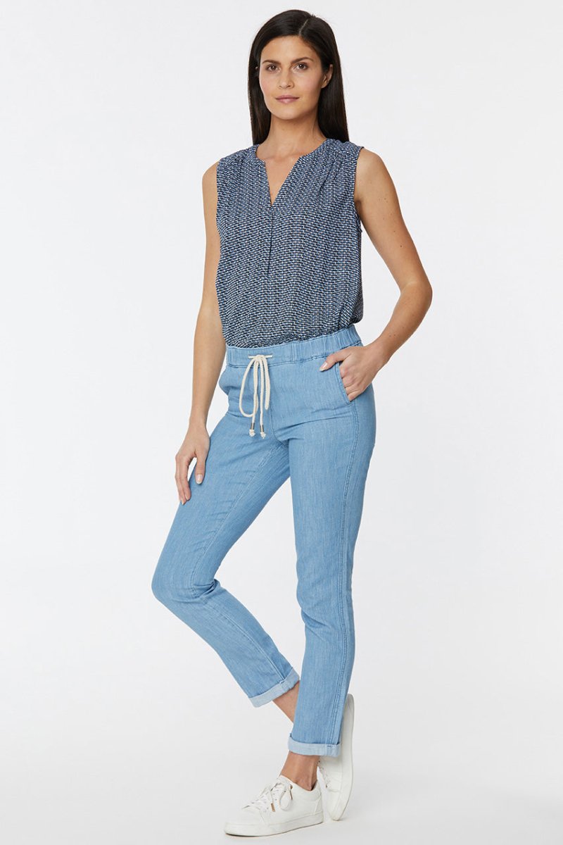 Drawstring Slim Jogger Ankle Light Blue Chambray | Light Stone | Denim | NYDJ