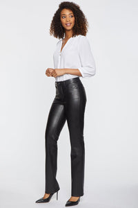 Faux Leather Marilyn Straight Sculpt-Her™ Pants | Black | Pants | NYDJ