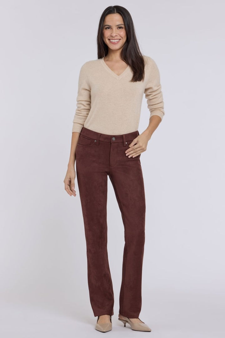 Faux Suede Marilyn Straight Pants Sculpt-Her™ Collection | Chocolate Fondant - NYDJ