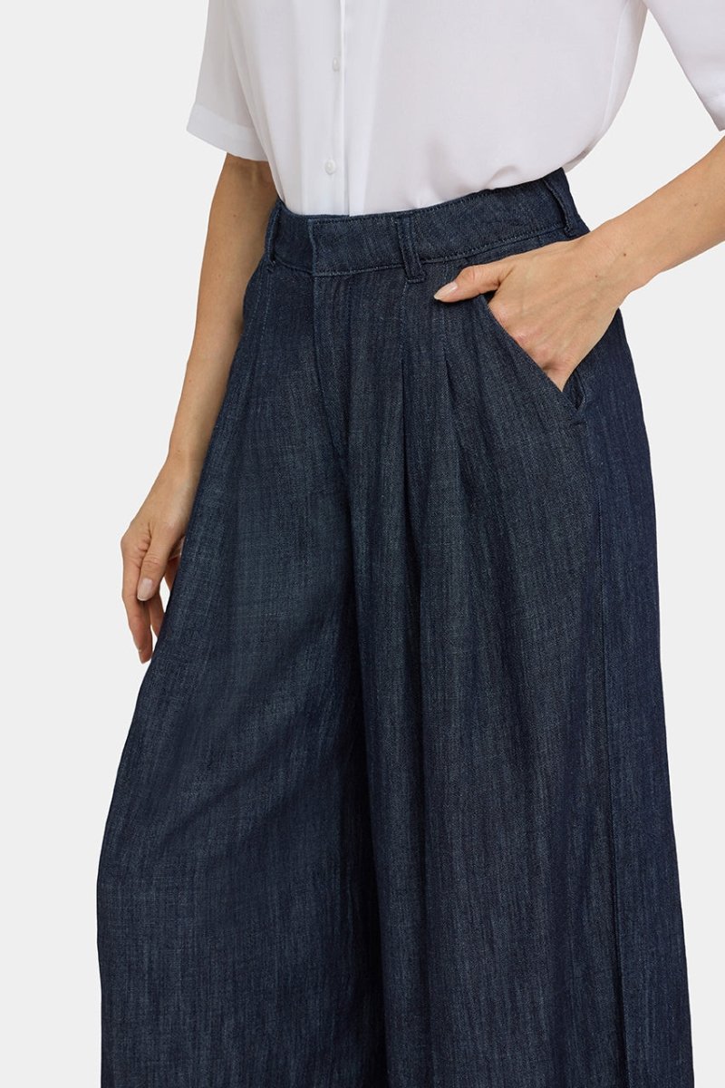 Giselle Wide Leg Ankle Trouser | Dark Indigo | Pants | NYDJ