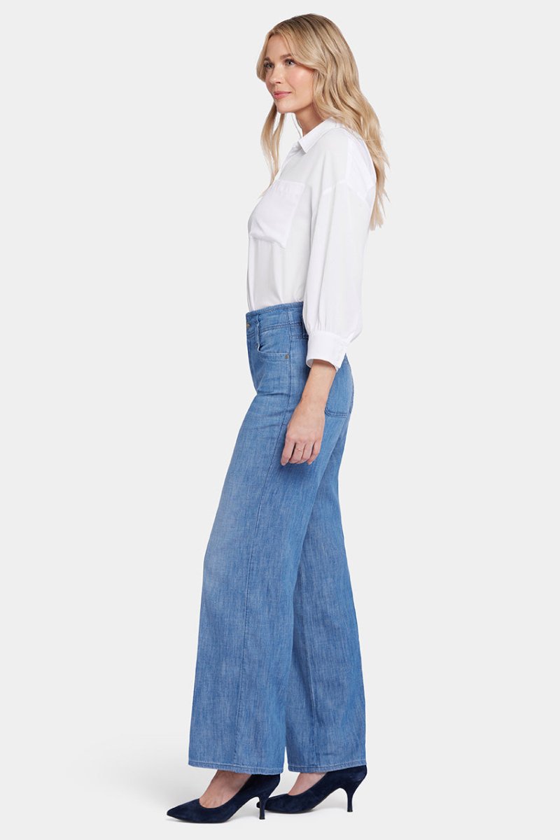 High Rise Teresa Wide Leg Jeans Medium Blue Premium Denim | Corfu | Pants | NYDJ