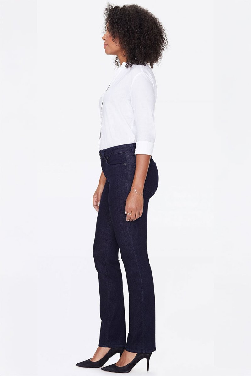 Marilyn Straight Jeans Dark Blue Premium Denim (Petite) | Rinse | Denim | NYDJ