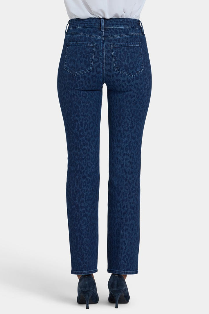 Marilyn Straight Jeans | Dark Denim Leopard Print | Denim | NYDJ