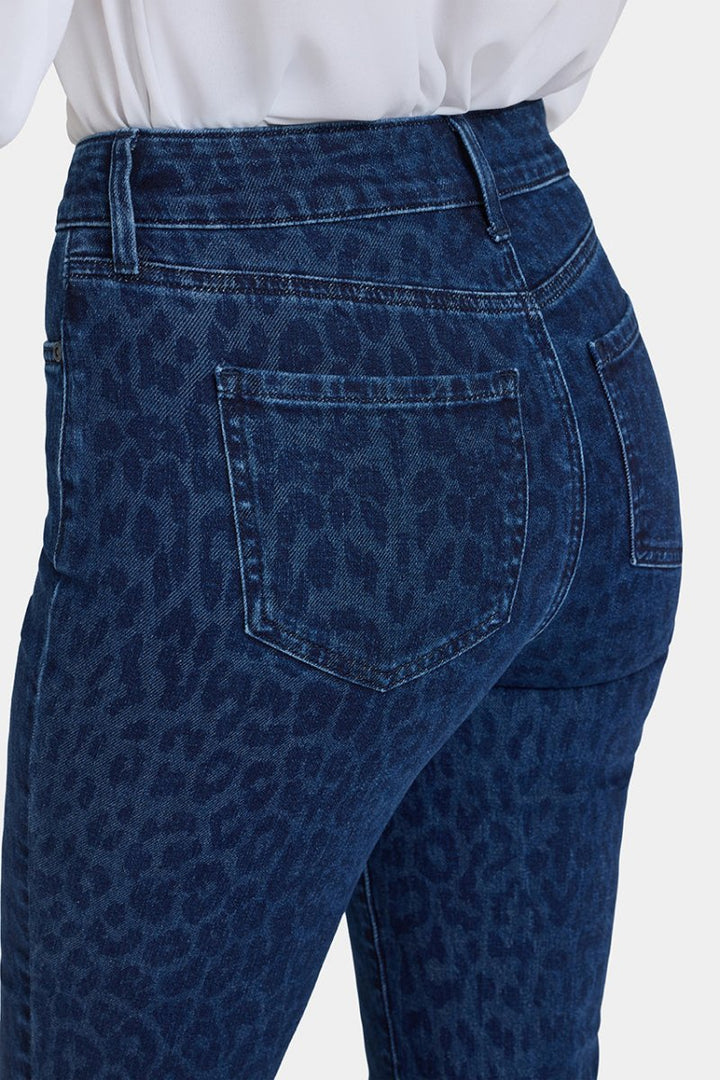 Marilyn Straight Jeans | Dark Denim Leopard Print | Denim | NYDJ