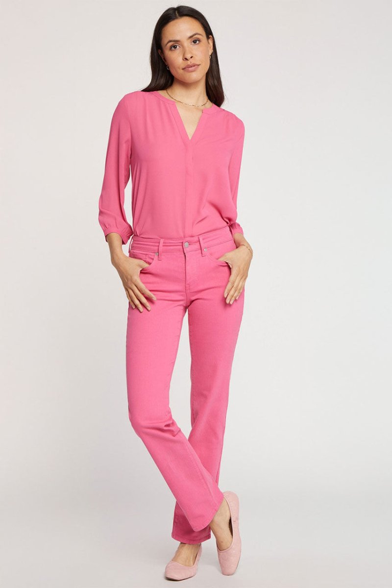 Marilyn Straight Jeans Pink Premium Denim (Petite) | Pink Peony | Non Denim | NYDJ