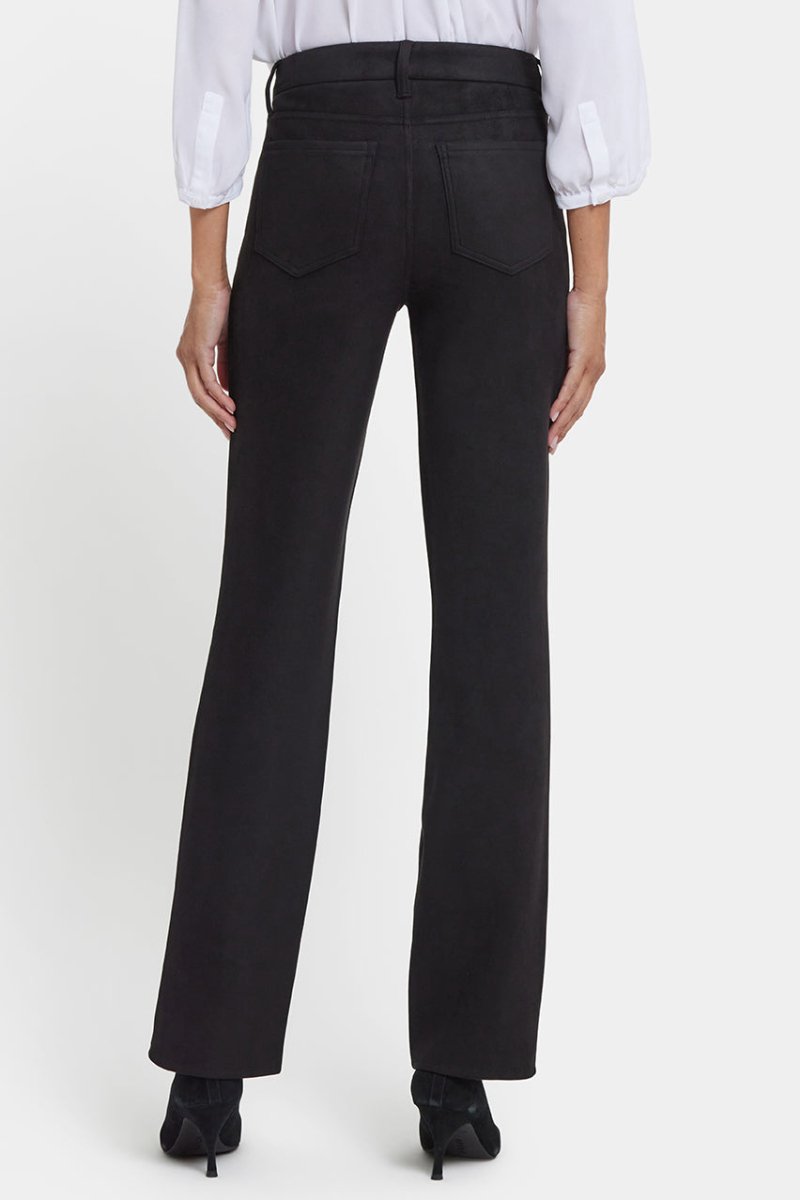 Marilyn Straight Pants in Stretch Faux Suede | Black | Non Denim | NYDJ
