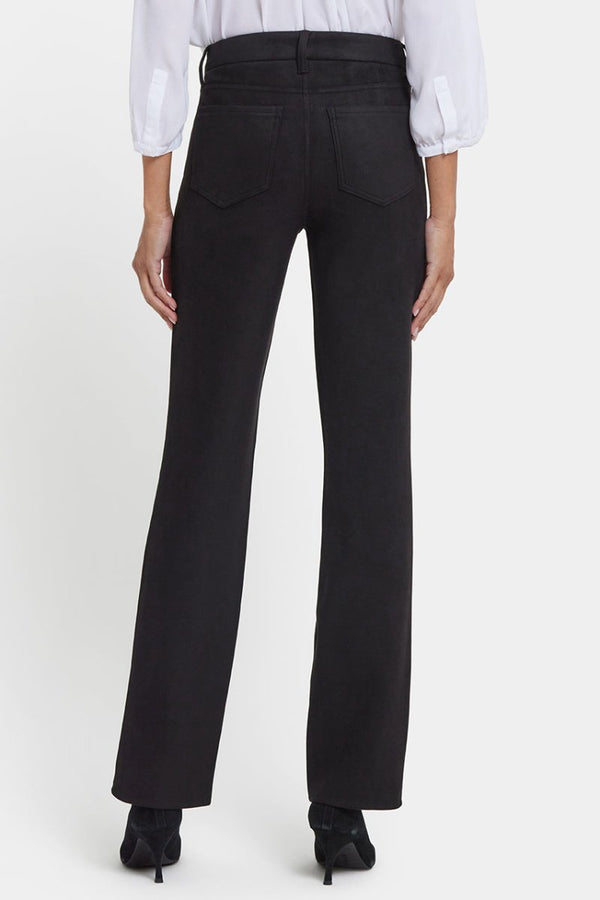Marilyn Straight Pants in Stretch Faux Suede | Black | Non Denim | NYDJ