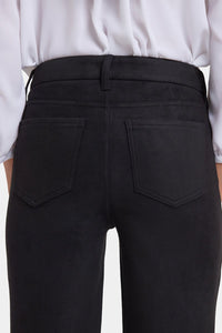 Marilyn Straight Pants in Stretch Faux Suede | Black | Non Denim | NYDJ