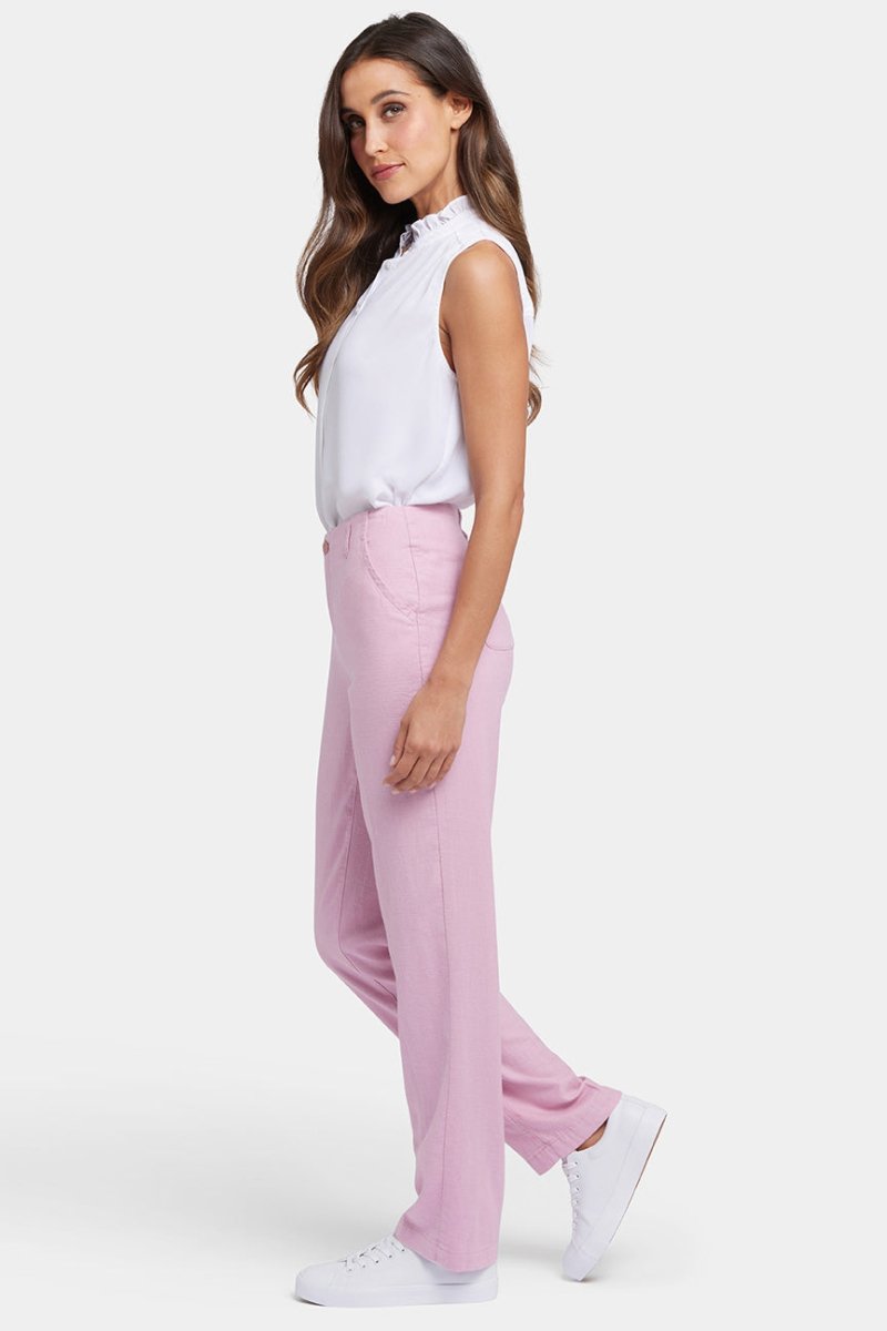 Marilyn Straight Pants In Stretch Linen | Pink Nectar | Pants | NYDJ