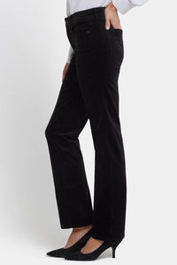 Marilyn Straight Pants in Velveteen | Black | Pants | NYDJ