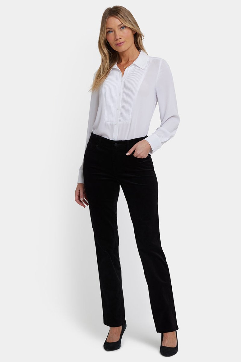 Marilyn Straight Pants in Velveteen | Black | Pants | NYDJ