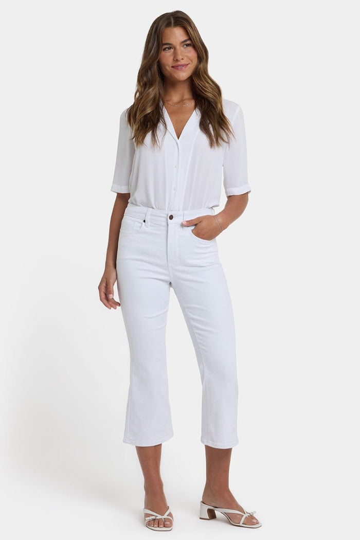 Monica Kick Flare Crop Jeans With High Rise | Optic White | Denim | NYDJ