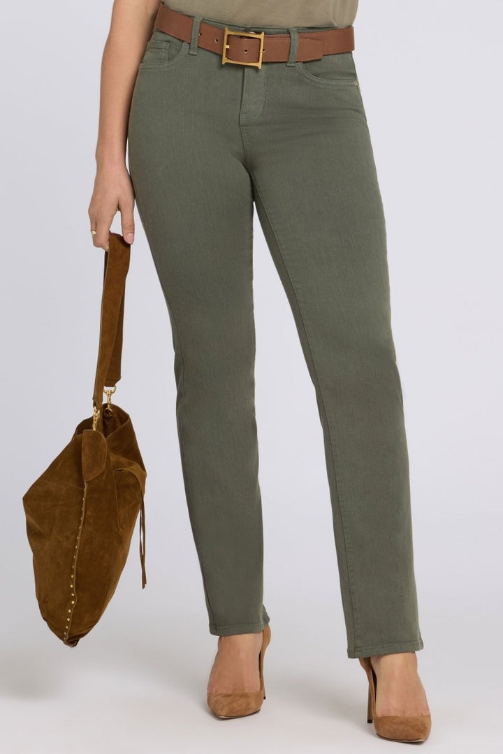 No Gapper™ Marilyn Straight Jeans In Sure Stretch® Denim | Desert Green | Pants | NYDJ
