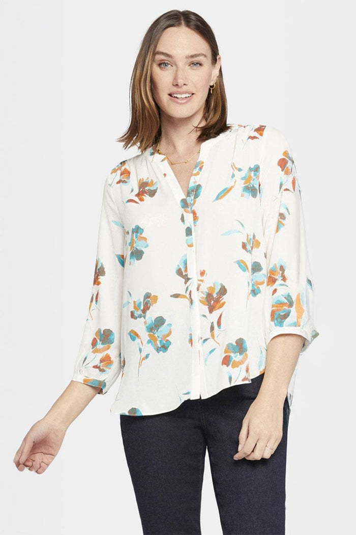 Pintuck Blouse Floral Print | Dream Lily | Blouse | NYDJ