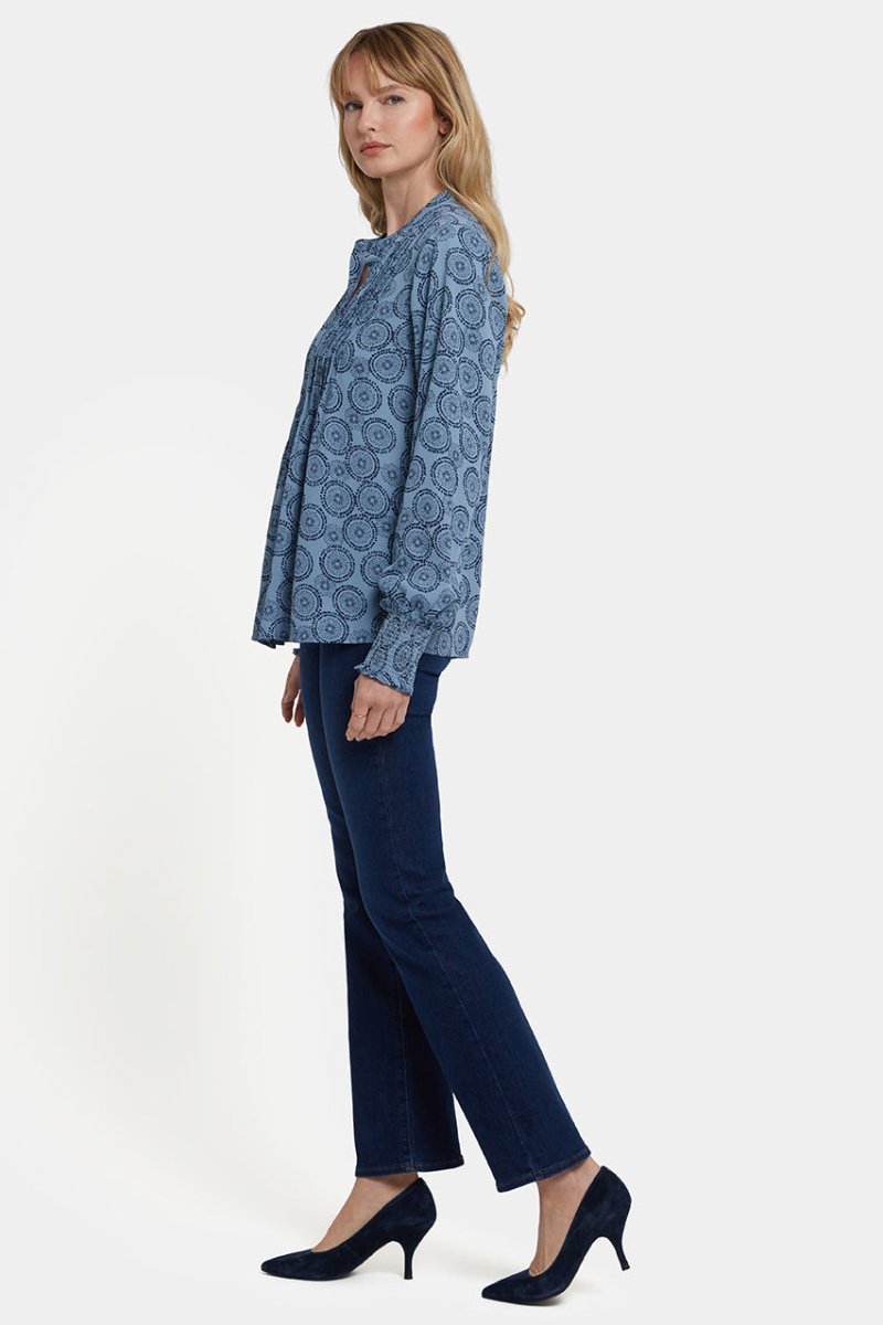 Pleated Peasant Blouse | Rain Garden | Blouse | NYDJ