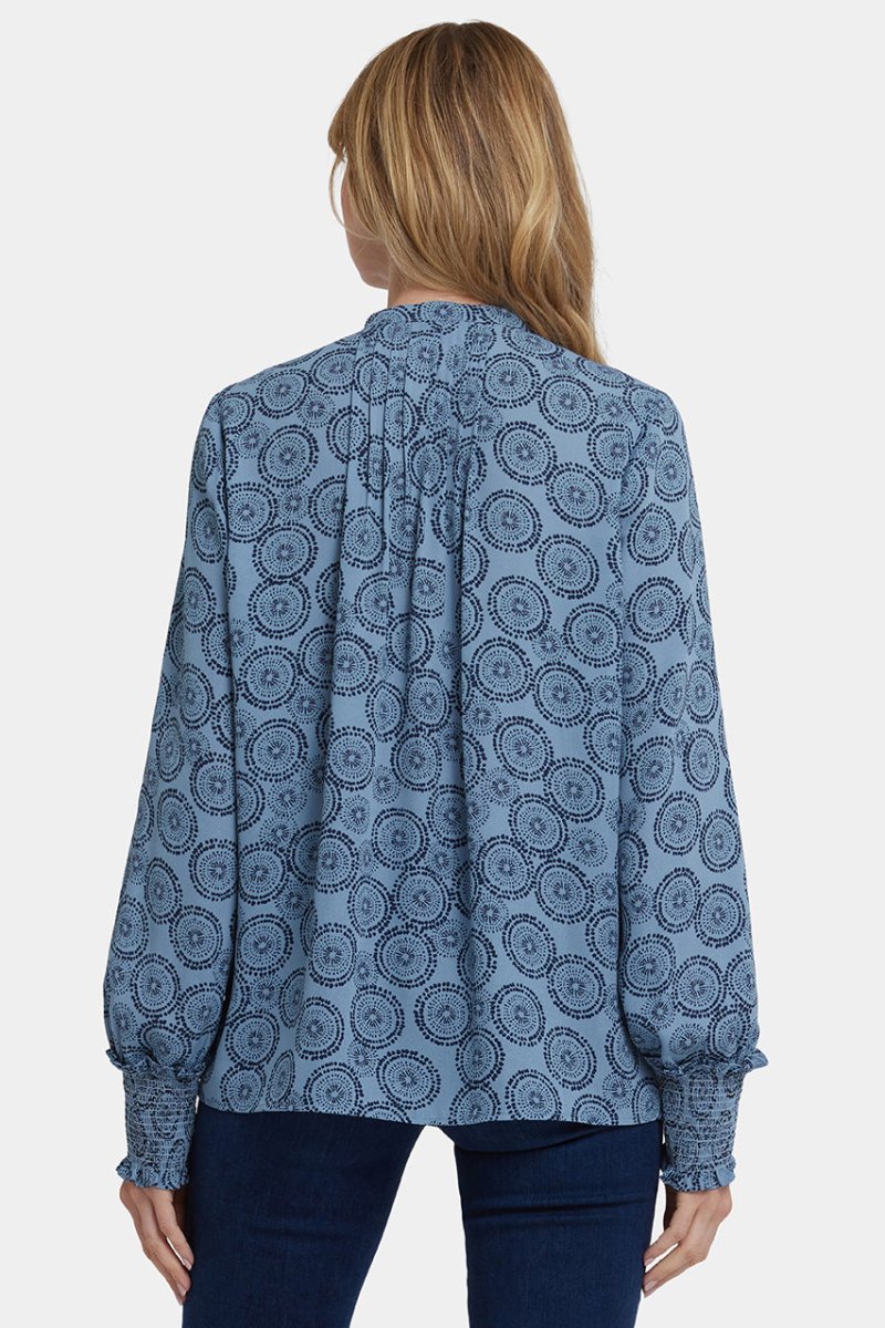 Pleated Peasant Blouse | Rain Garden | Blouse | NYDJ