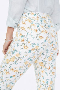 Sheri Slim Ankle Jeans Printed Premium Denim | Zinnia Arrangement Marigold | Non Denim | NYDJ