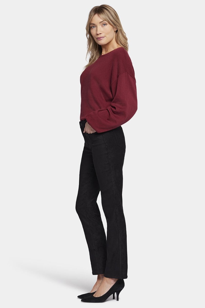 Sheri Slim Trouser Faux Suede | Black | Pants | NYDJ