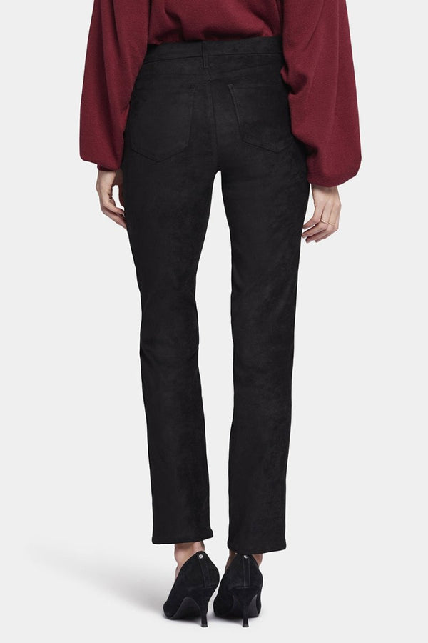 Sheri Slim Trouser Faux Suede | Black | Pants | NYDJ