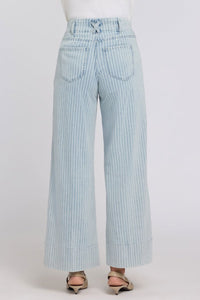 Simone Wide Leg Jeans With High Rise | Azure Stripe | Denim | NYDJ