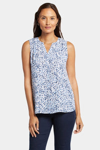 Sleeveless Pintuck Blouse Fleck Print | Hayward Hills | Top | NYDJ