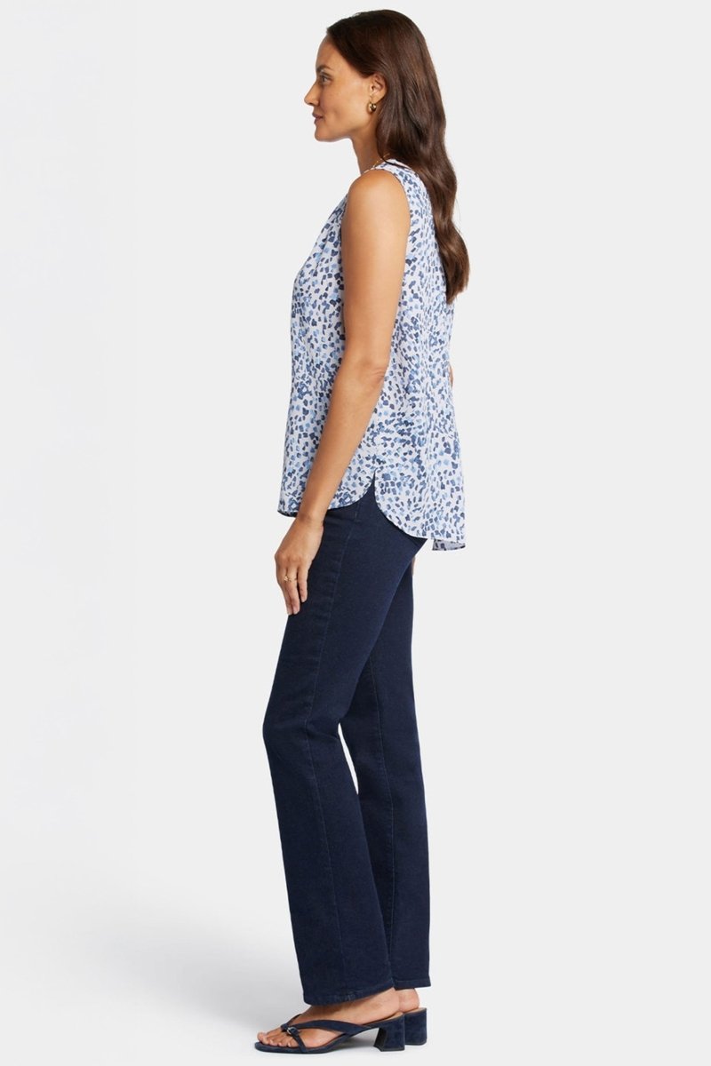 Sleeveless Pintuck Blouse Fleck Print | Hayward Hills | Top | NYDJ
