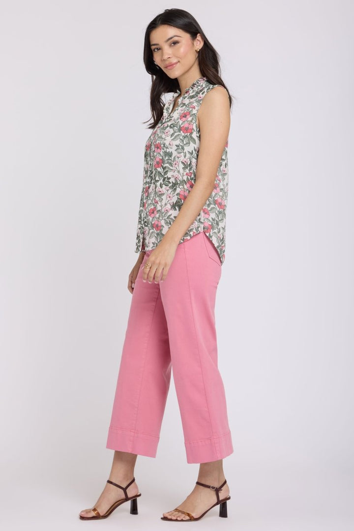 Sleeveless Ruffle Neck Blouse | Primrose Garden | Blouse | NYDJ