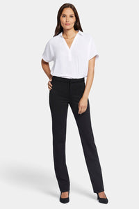 Slim Pants in Ponte Knit | Black | Pants | NYDJ