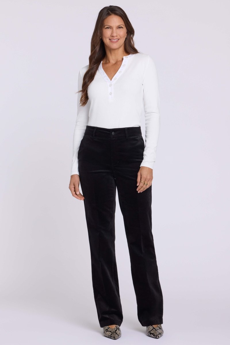 Straight Trouser Pants in Velveteen | Black - NYDJ
