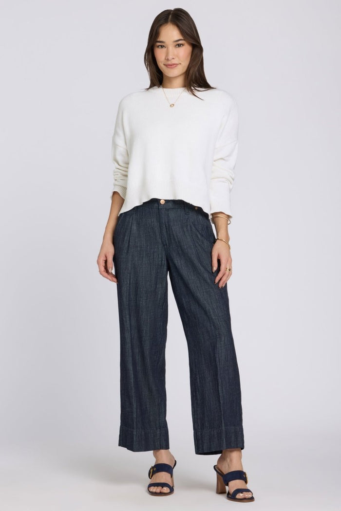 Teresa Wide Leg Ankle Jeans With High Rise | Dark Indigo | Pants | NYDJ