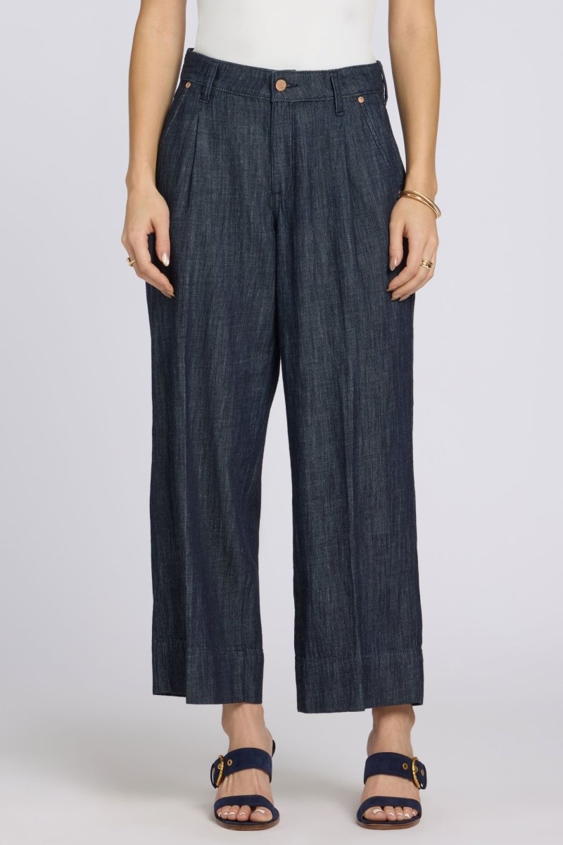 Teresa Wide Leg Ankle Jeans With High Rise | Dark Indigo | Pants | NYDJ