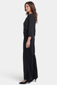 Teresa Wide Leg Trouser Corduroy | Black | Non Denim | NYDJ