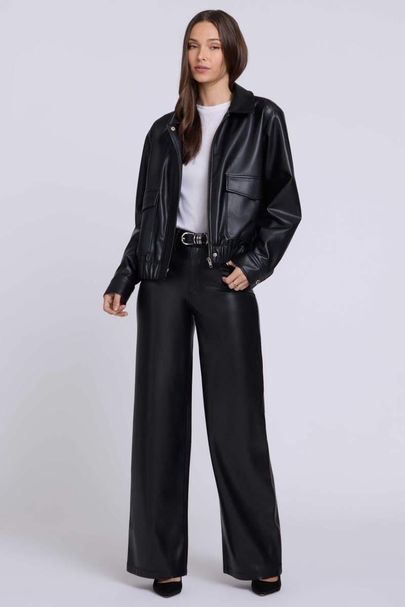 Vegan Stretch Leather Teresa Wide Leg Pants Sculpt-Her™ | Black - NYDJ