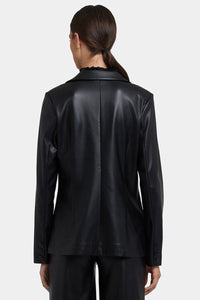 Vegan Stretch Sculpt-Her™ Leather Blazer | Black | Blazer | NYDJ