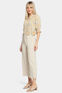 Wide Leg Cargo Capri Pants In Stretch Linen | Feather - NYDJ