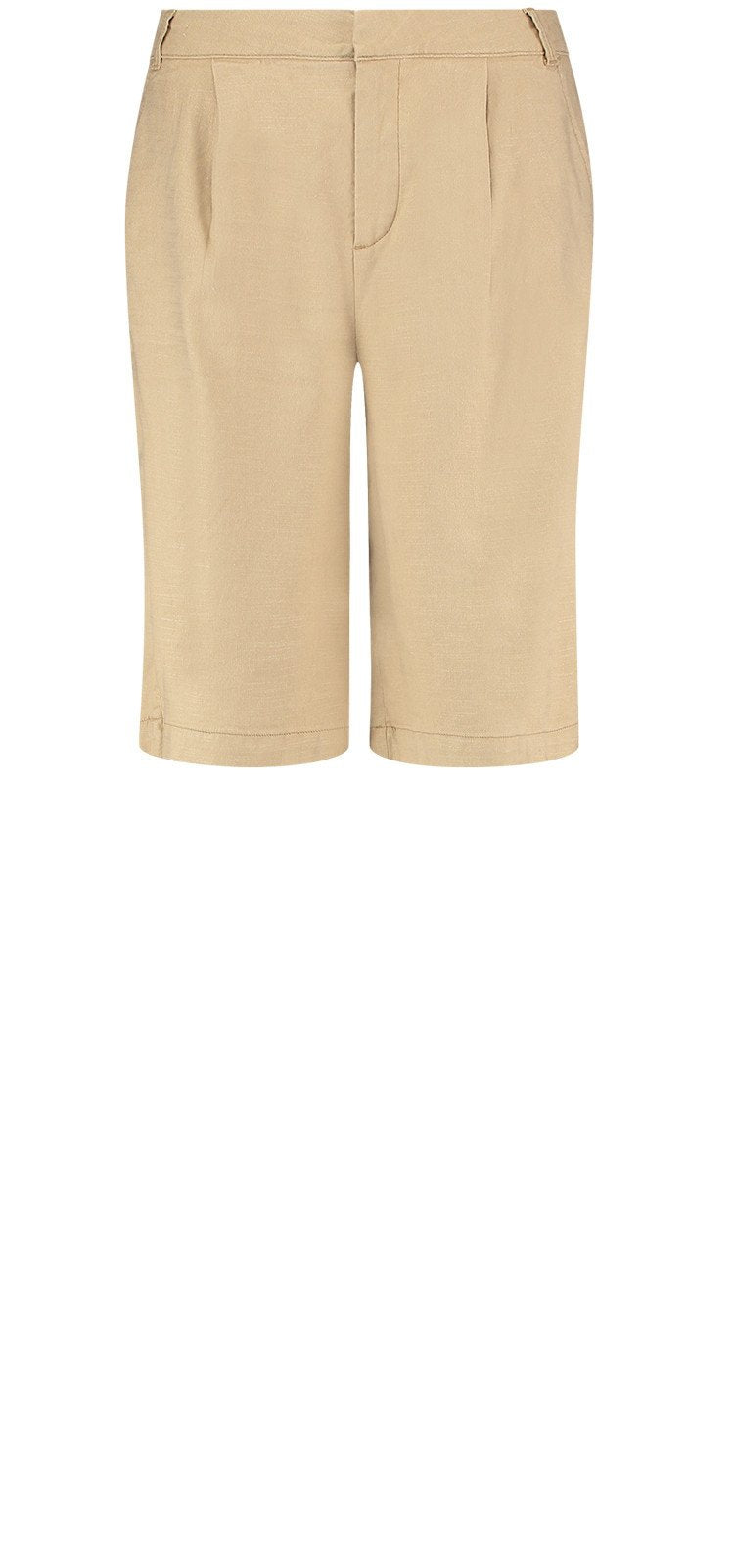 Relaxed Bermuda Short Sand Stretch Linen | Warm Sand | Shorts | NYDJ