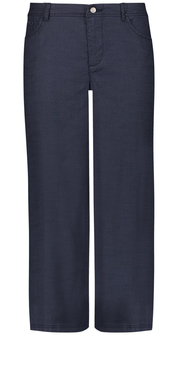 Wide Leg Crop Navy Stretch Linen | Oxford Navy | Pants | NYDJ