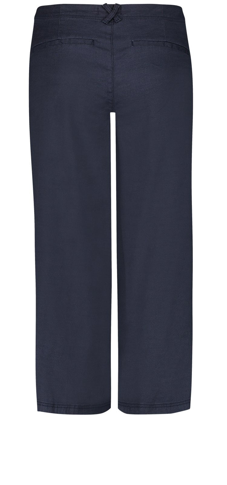 Wide Leg Crop Navy Stretch Linen | Oxford Navy | Pants | NYDJ