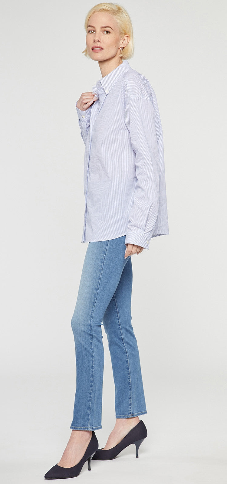 Stevie Shirt Light Blue Stripe | Blue Stripe | Top | NYDJ