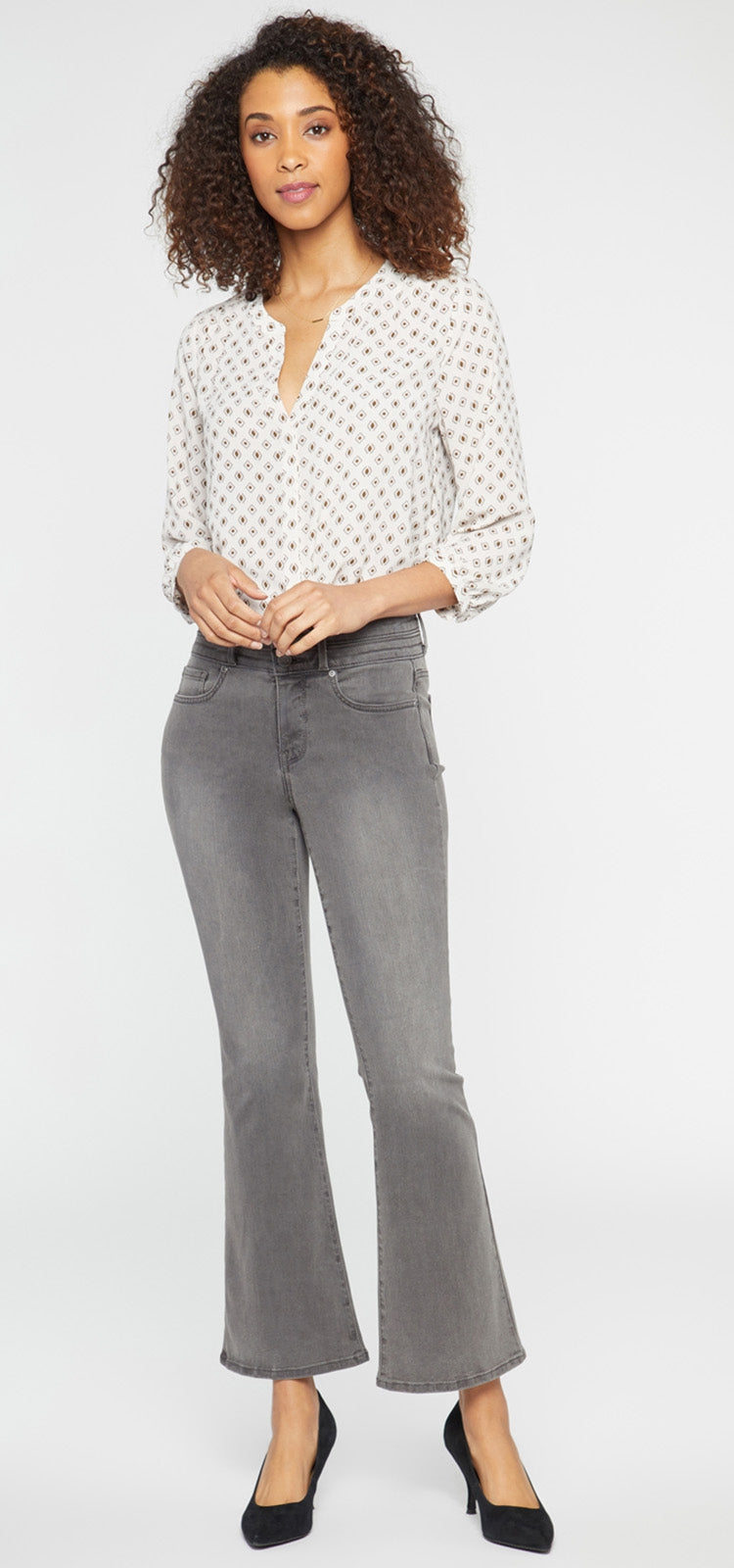 High Rise Ava Flare Jeans Grey | Smokey Mountain | Pants | NYDJ