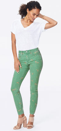 Ami Skinny Jeans Green Twill | Native Floral Vanilla | Non Denim | NYDJ