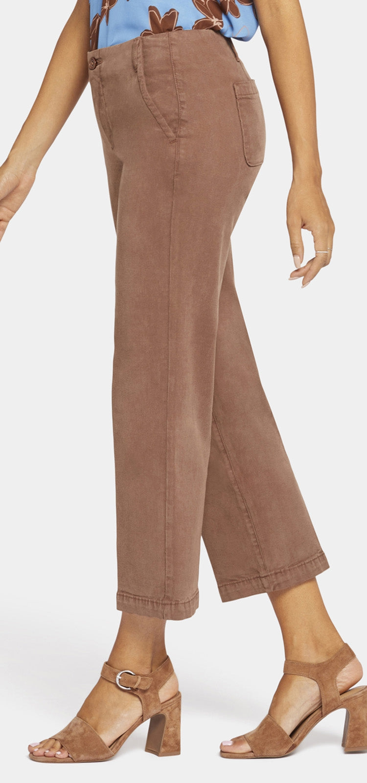 Marilyn Ankle Trouser Brown Stretch Twill | Mocha | Pants | NYDJ