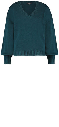 V-Neck Sweater Green-Blue | Marine | Top | NYDJ