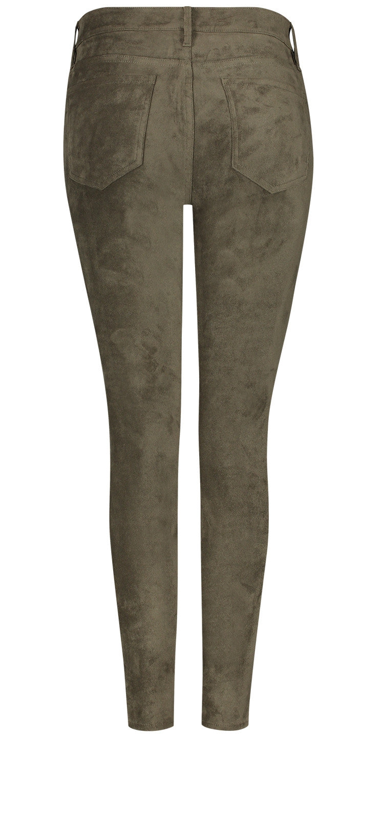 Alina Skinny Green Faux Suede | Martini Olive | Pants | NYDJ